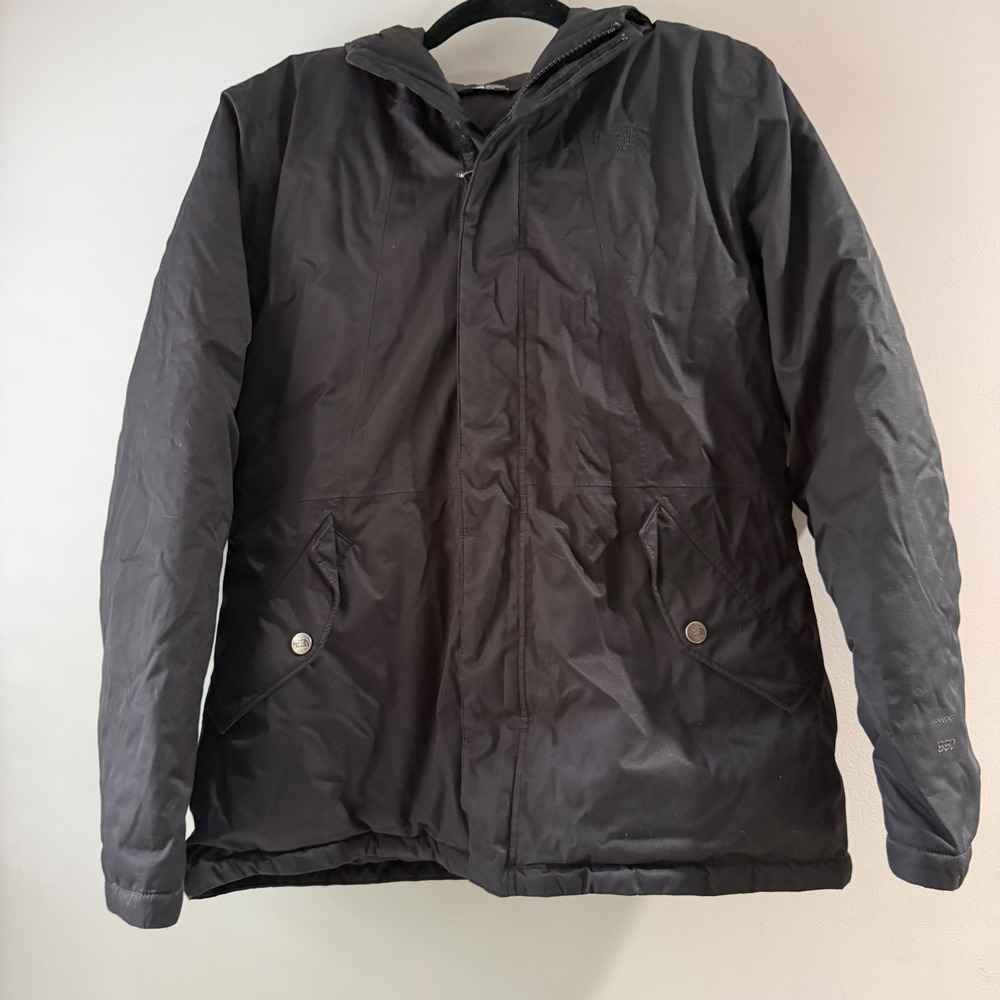 The North Face Arctic Parka Girls XL Black 550 Down DryVent Hooded Jacket VGUC